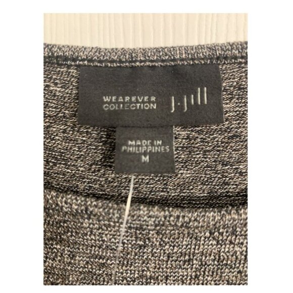 NWT J. Jill Wearever Collection Black Multi Long-Sleeve Midi Dress Size M - Picture 4 of 9